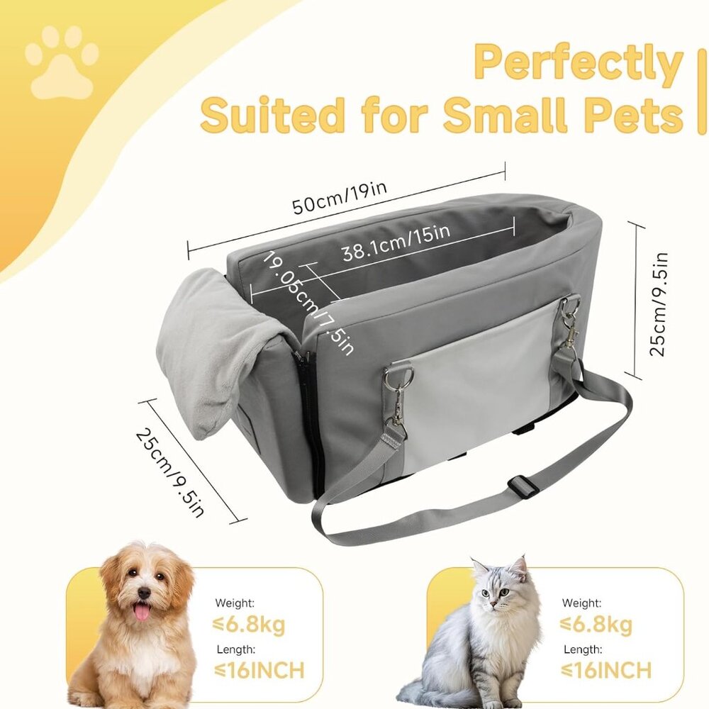 Tranquitas Center Console Dog Car Seat for Small Dogs up to 15 Pounds NEW - Picture 4 of 6